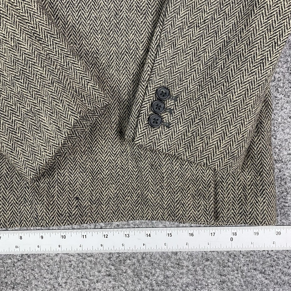 Vintage Gap Mens Sport‎ Coat S Brown Wool Herringbone Tweed Blazer Casual 40R - Picture 11 of 13